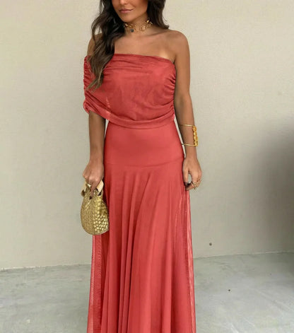 Amelia - Vestido asimétrico de mesh
