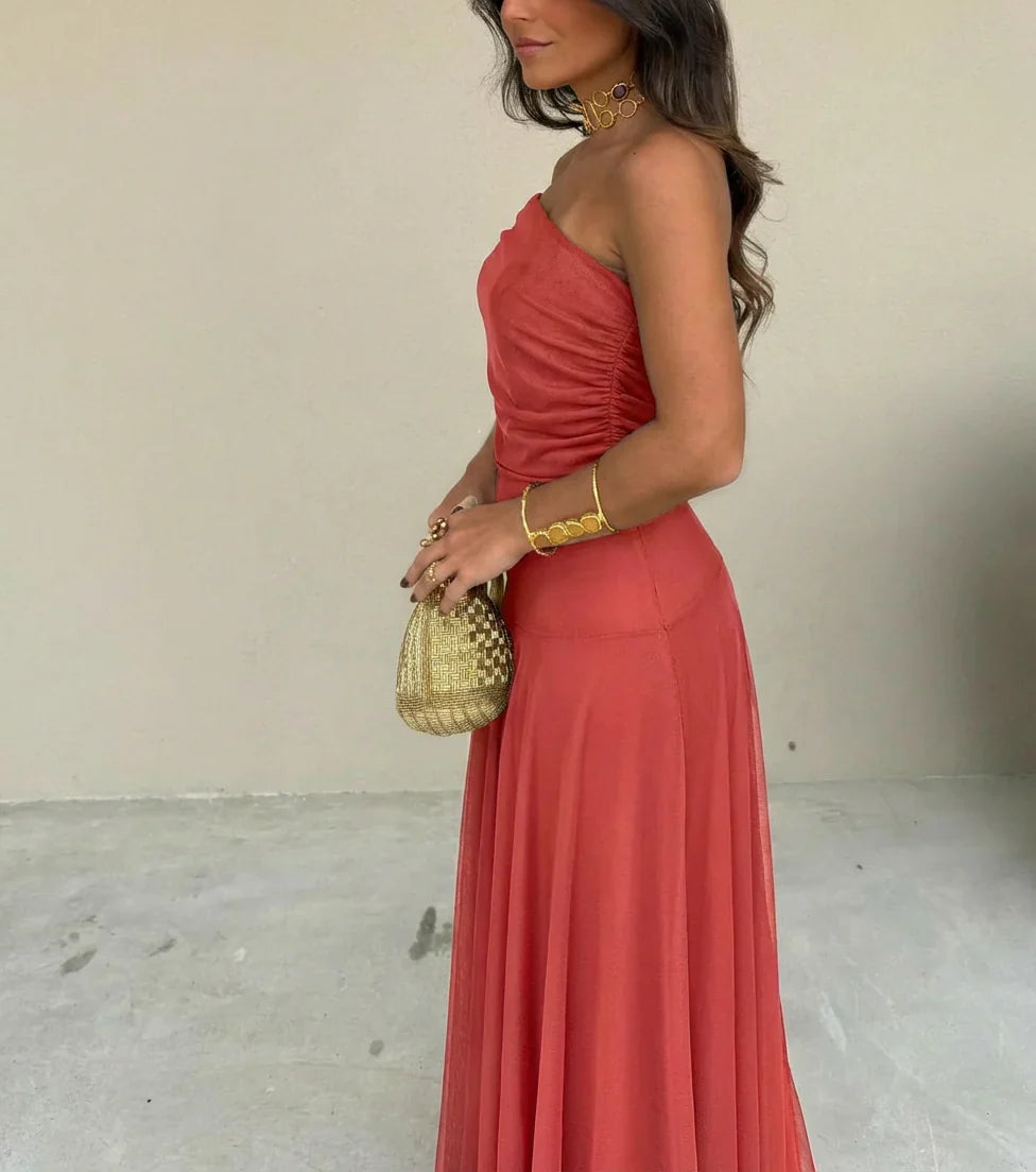 Amelia - Vestido asimétrico de mesh