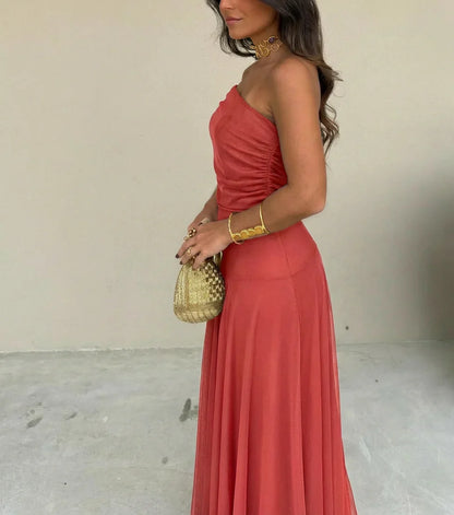 Amelia - Vestido asimétrico de mesh