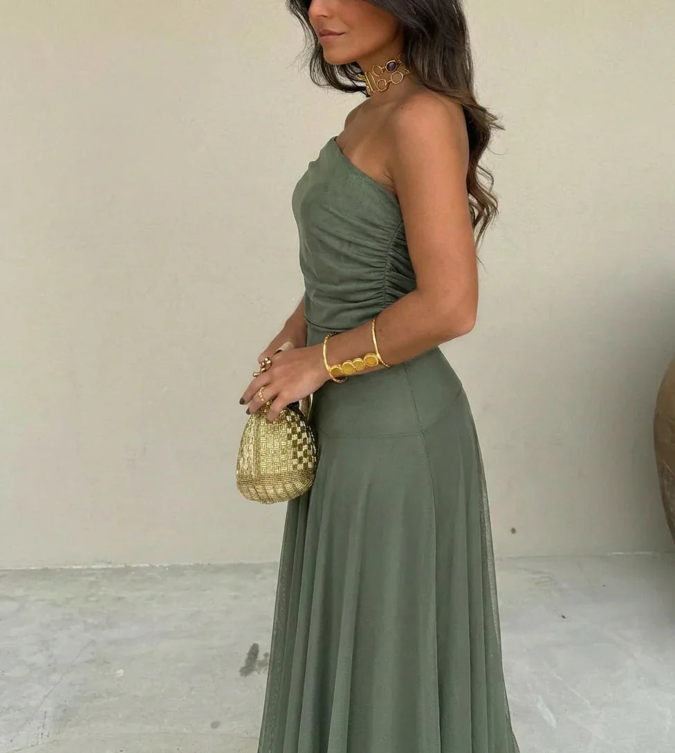 Amelia - Vestido asimétrico de mesh