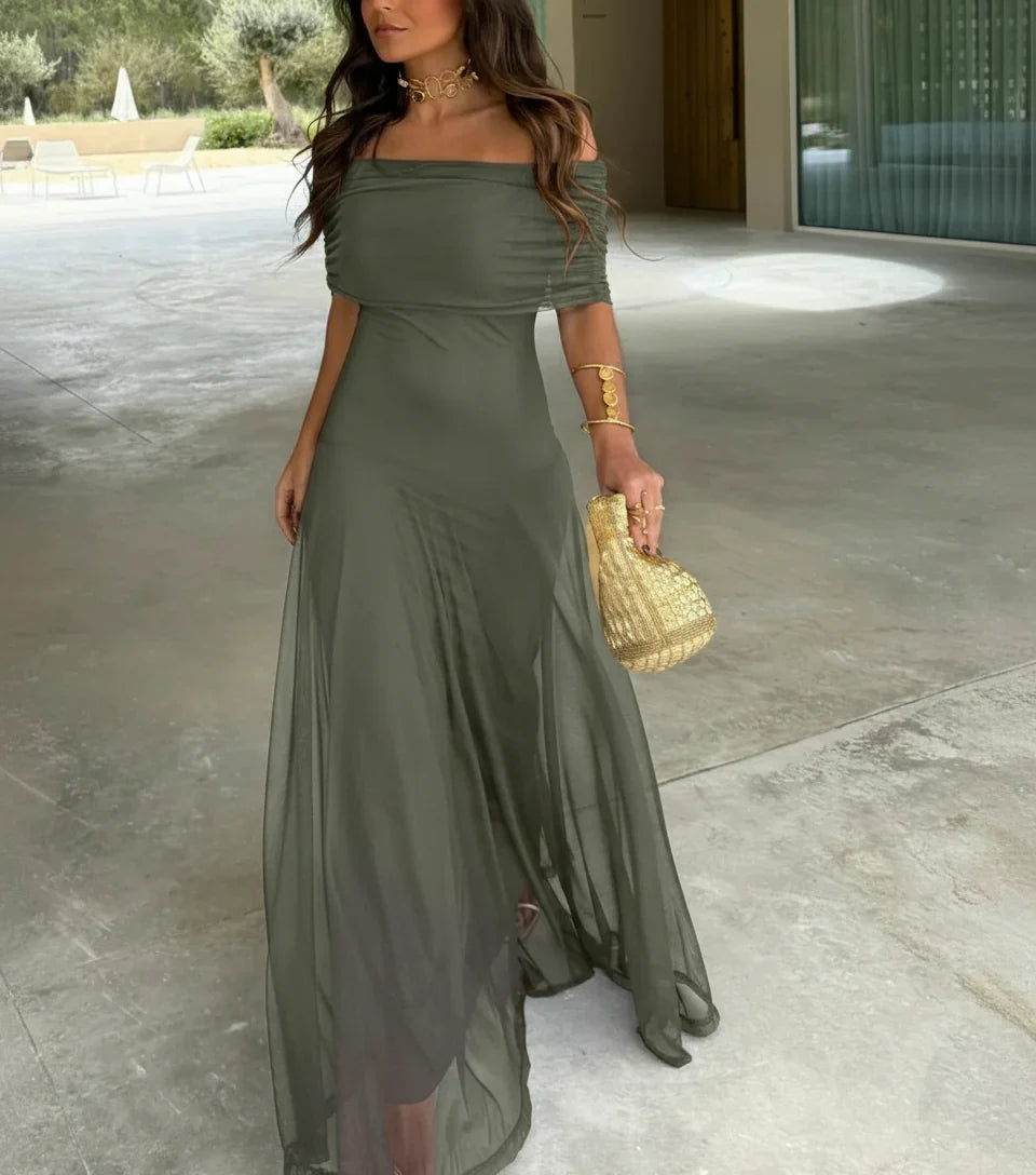Amelia - Vestido asimétrico de mesh