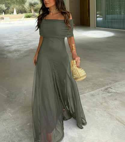 Amelia - Vestido asimétrico de mesh