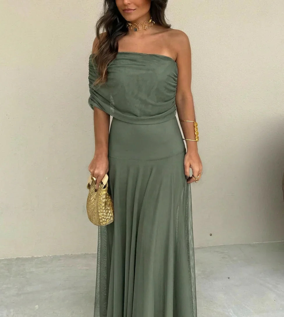 Amelia - Vestido asimétrico de mesh
