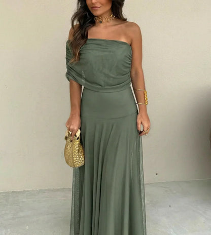 Amelia - Vestido asimétrico de mesh