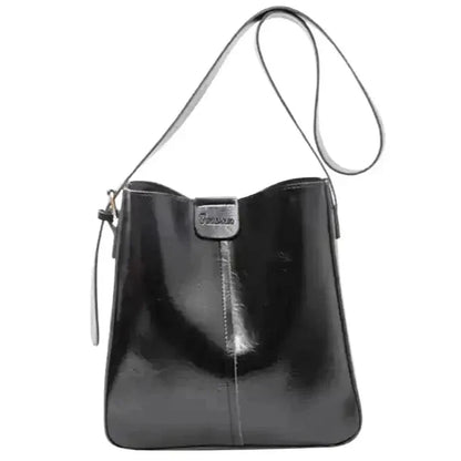 GIULIA - Bolso Tote en cuero estructurado - Negro - CARMEN VELVET