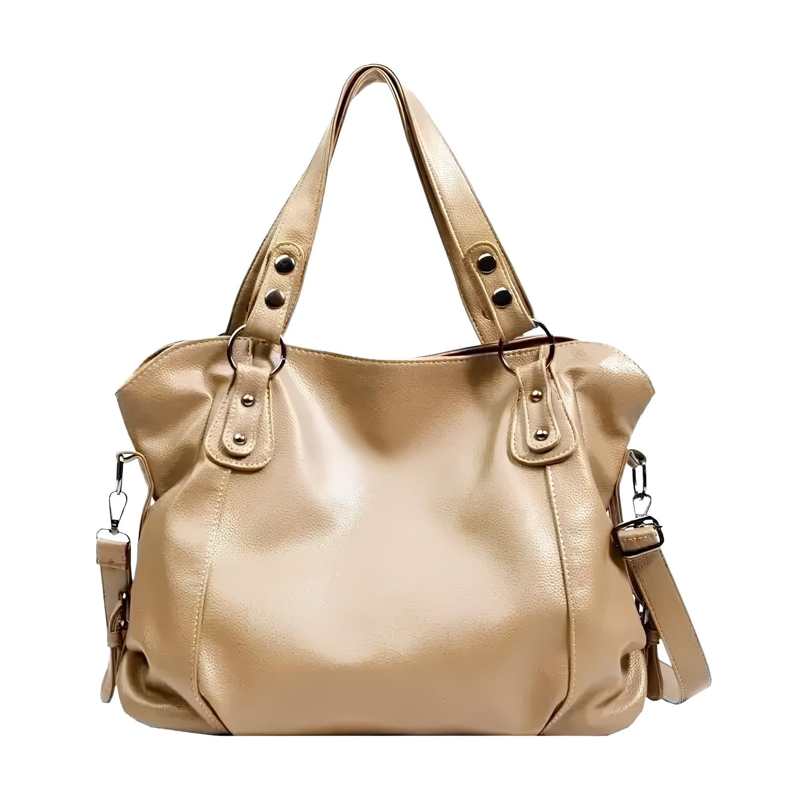 HÉRA - Bolso Grande en cuero suave - Caqui - CARMEN VELVET