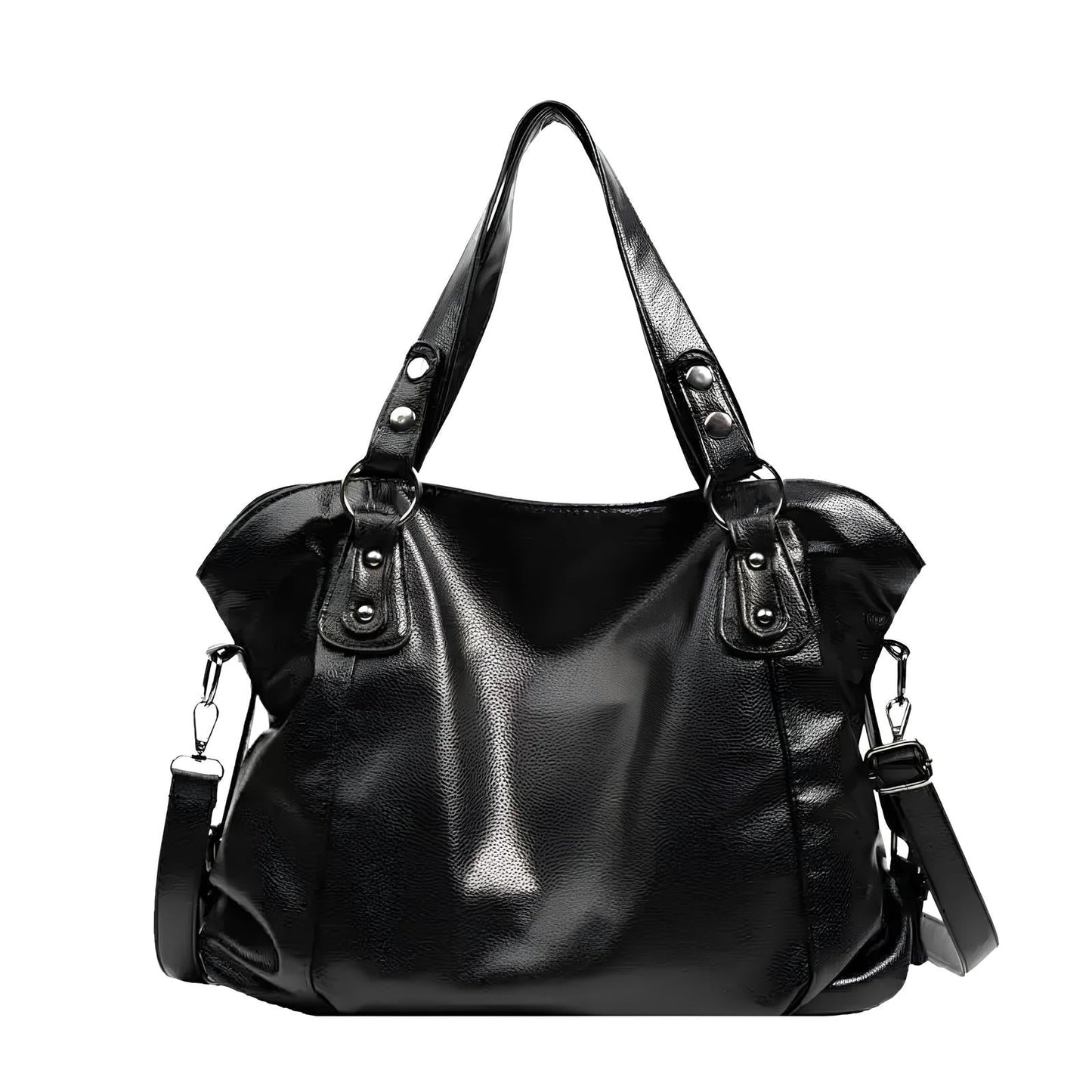 HÉRA - Bolso Grande en cuero suave - Negro - CARMEN VELVET