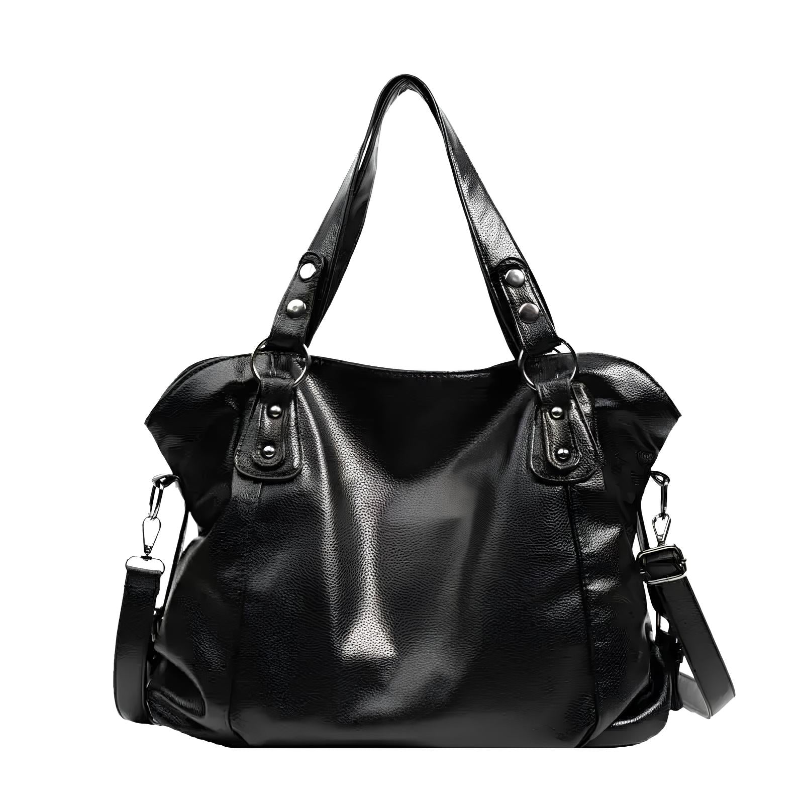 HÉRA - Bolso Grande en cuero suave - Negro - CARMEN VELVET