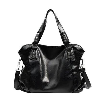 HÉRA - Bolso Grande en cuero suave - Negro - CARMEN VELVET