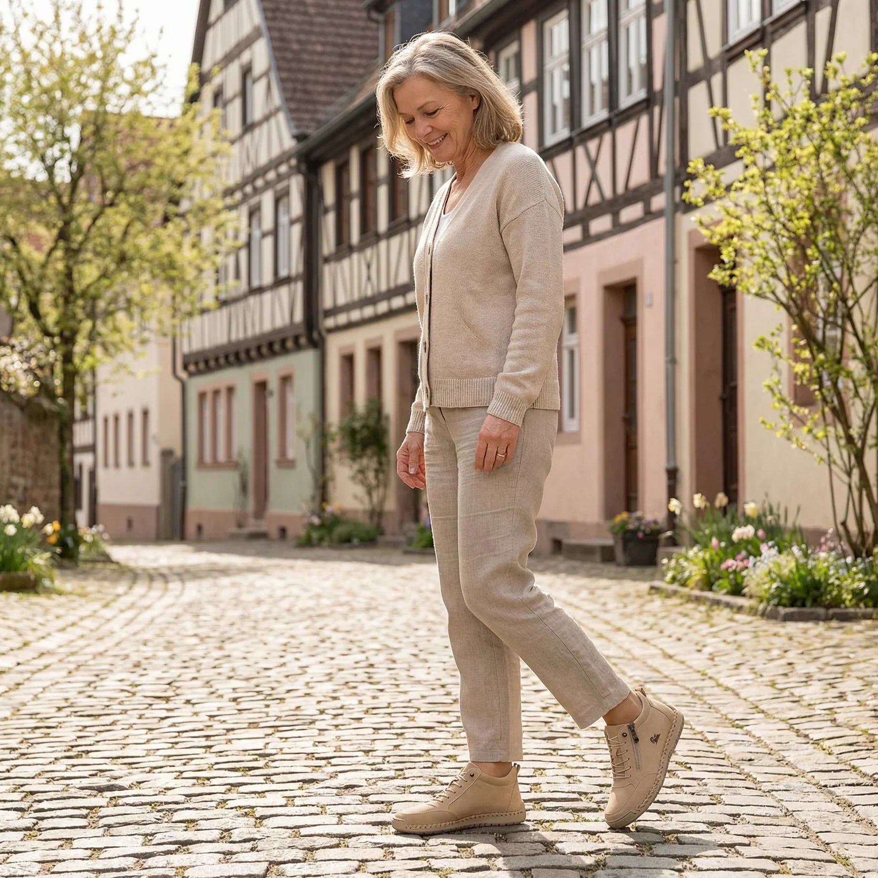 Amaia - Zapatillas ergonómicas de confort diario con cremallera