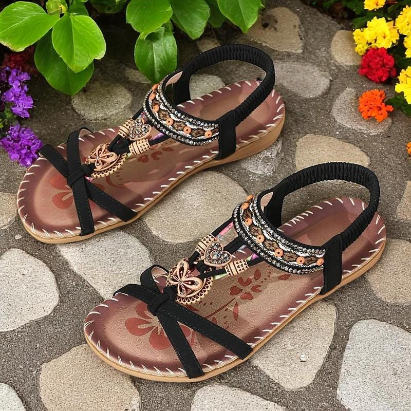 Serena - Sandalias gladiadoras adornadas