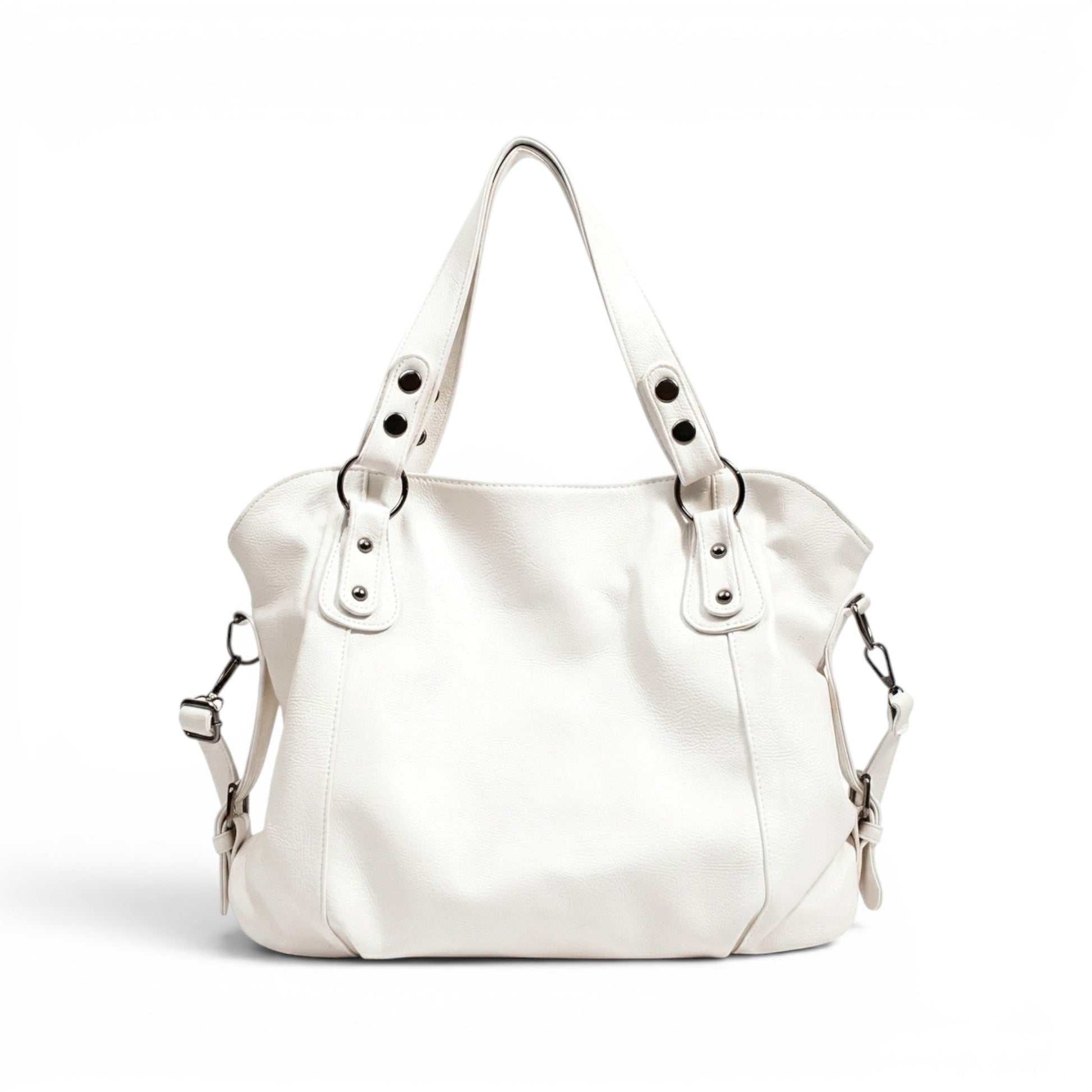HÉRA - Bolso Grande en cuero suave negro - Beige - CARMEN VELVET