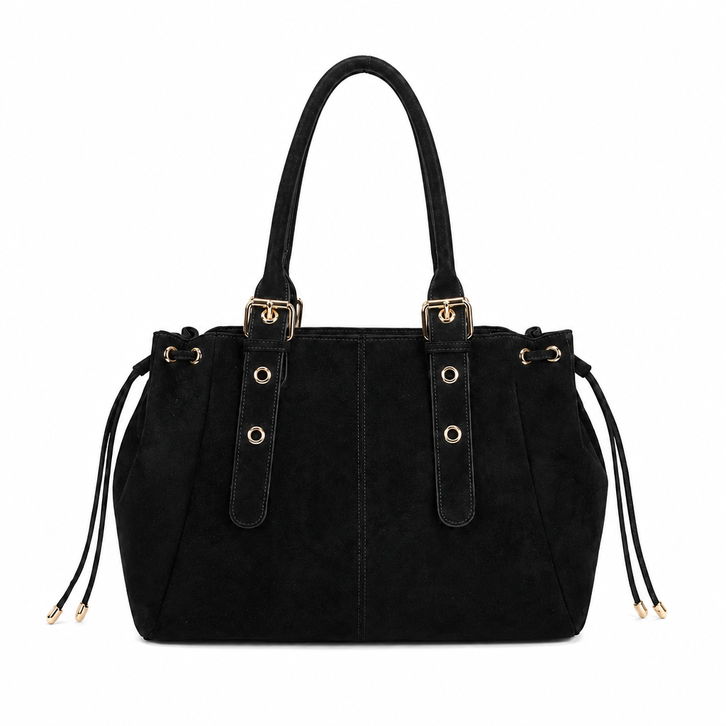 KAHINA Ante - Bolso de Mujer negro en ante - Negro - CARMEN VELVET
