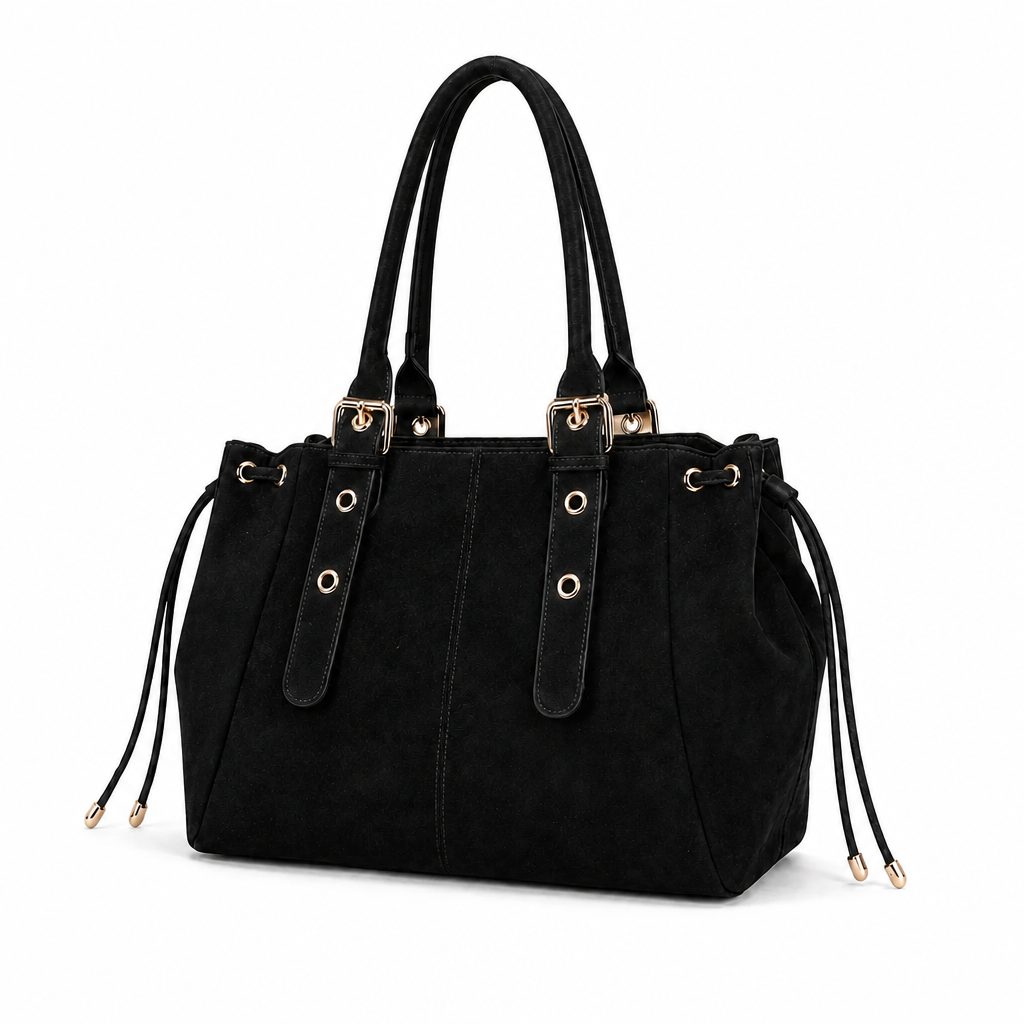 KAHINA Ante - Bolso de Mujer negro en ante - CARMEN VELVET
