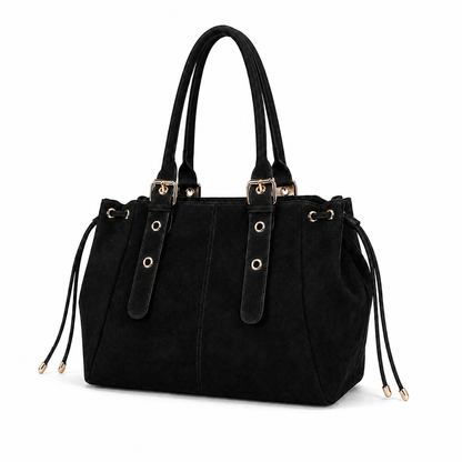 KAHINA Ante - Bolso de Mujer negro en ante - CARMEN VELVET