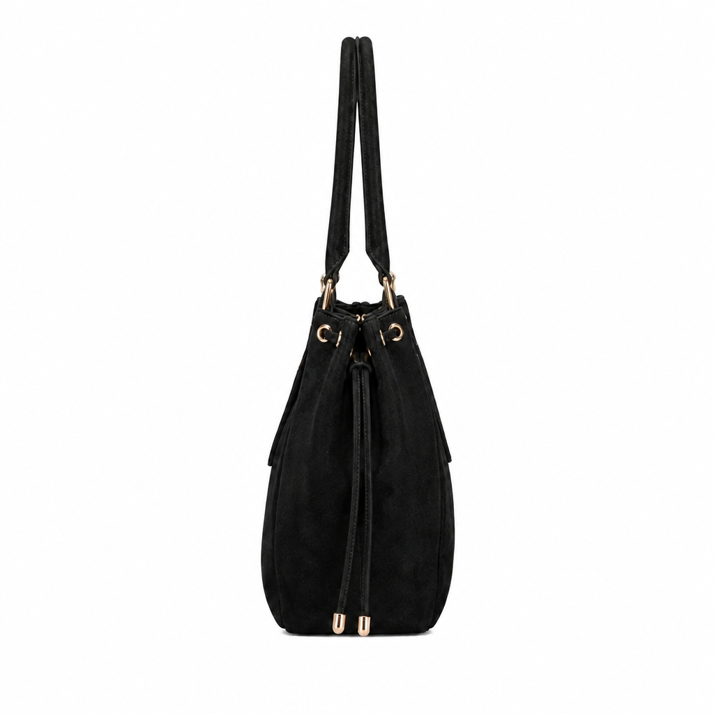 KAHINA Ante - Bolso de Mujer negro en ante - CARMEN VELVET