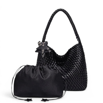 Althéa - Bolso Tote de Mujer trenzado gran capacidad - Negro - CARMEN VELVET