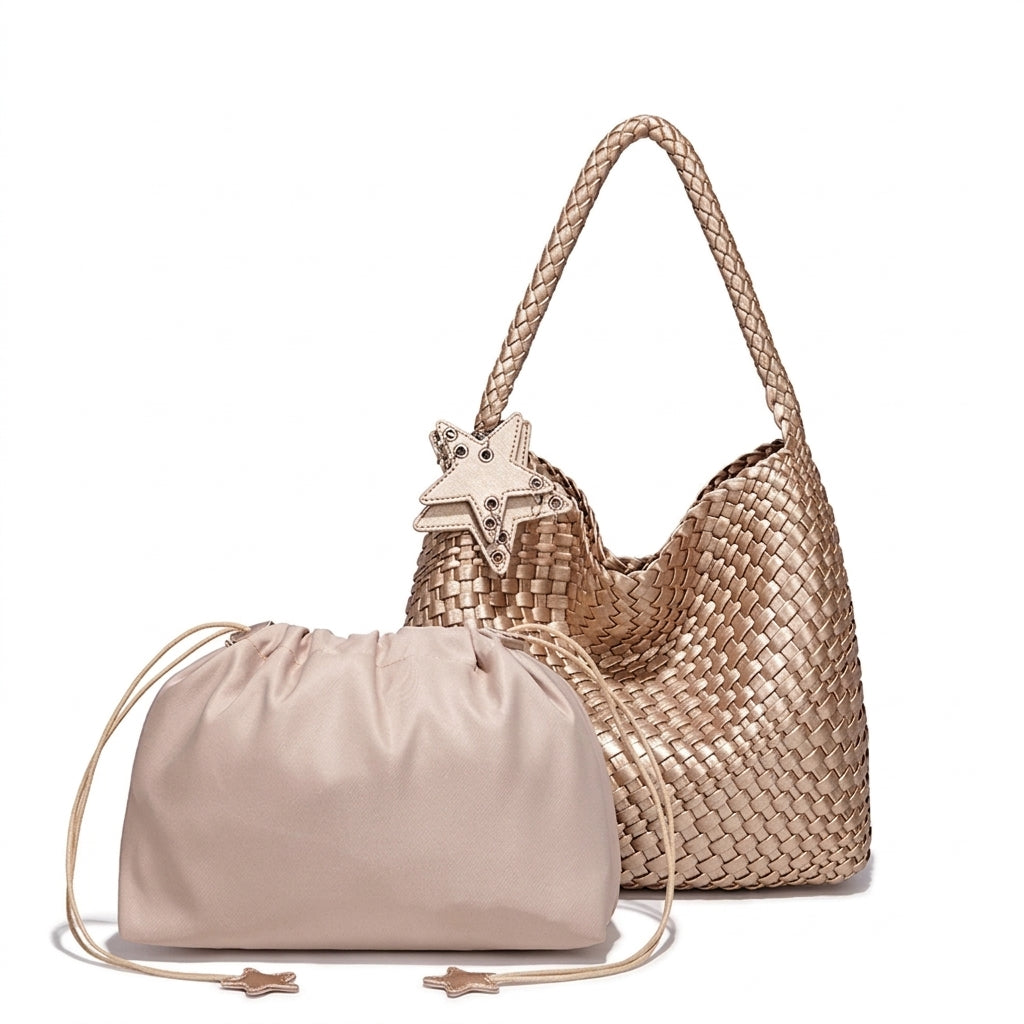 Althéa - Bolso Tote de Mujer trenzado gran capacidad - Marrón - CARMEN VELVET
