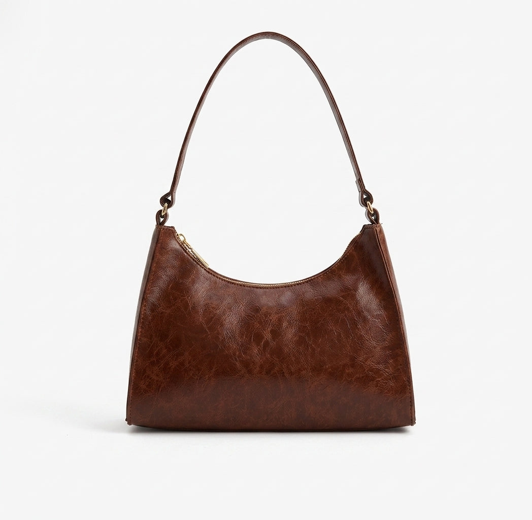 ÈVE - Bolso cuero resistente Vintage - Marrón - CARMEN VELVET