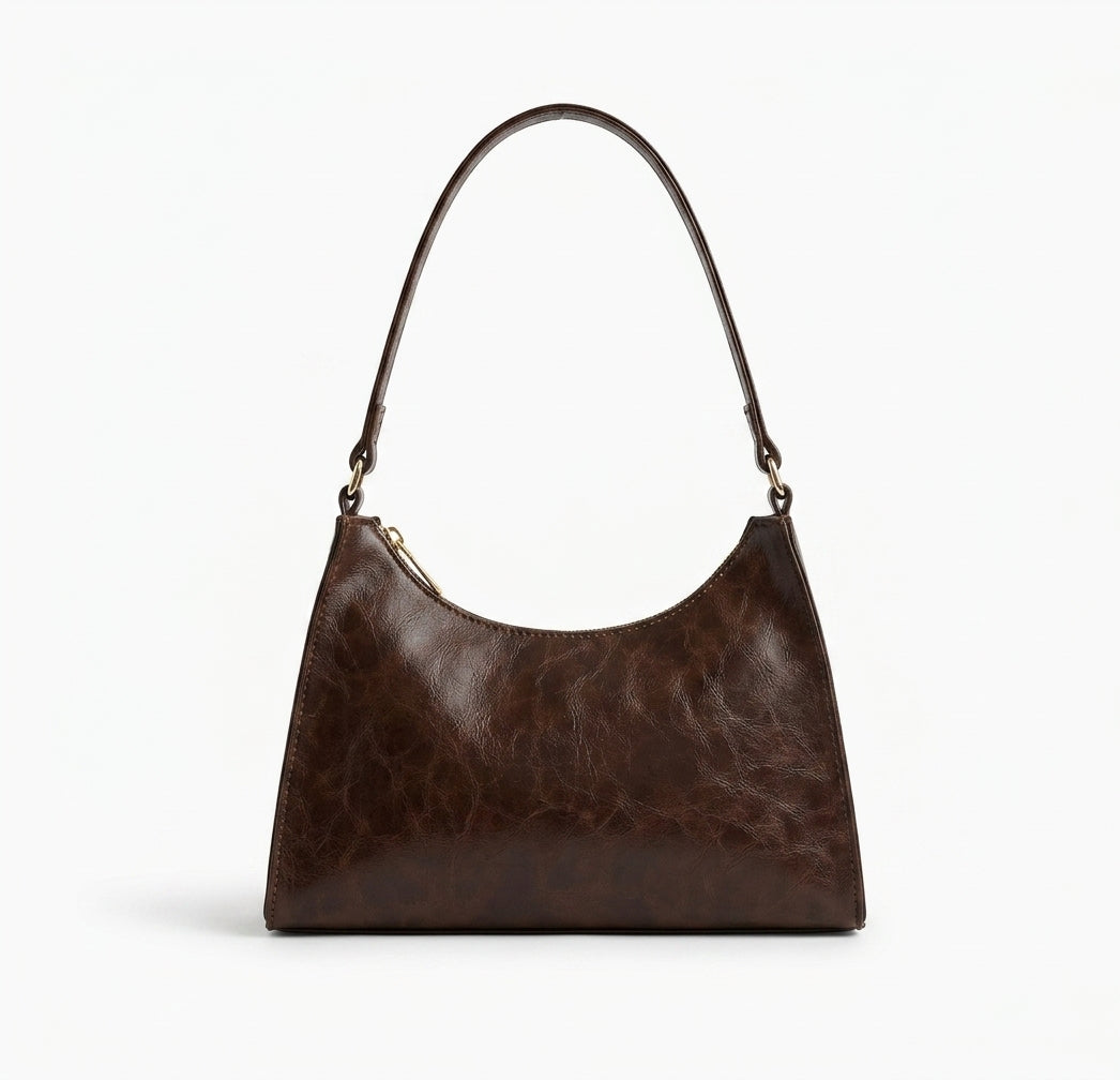 ÈVE - Bolso cuero resistente Vintage - Café - CARMEN VELVET