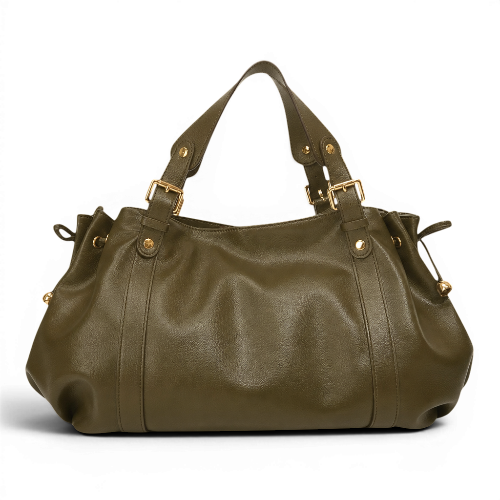 NWAE - Bolso Grande de Cuero - Verde - CARMEN VELVET