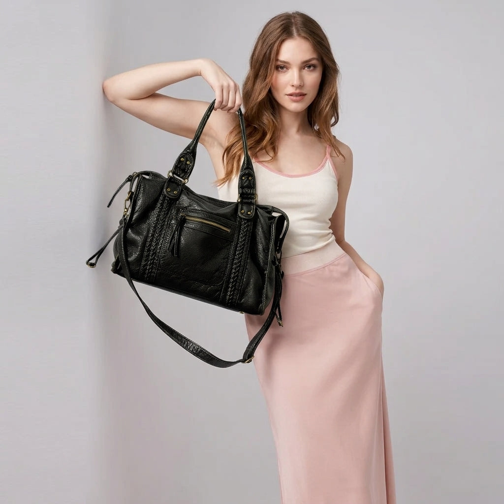 RAQUEL - Bolso Bandolera para el Día a Día en cuero estructurado - CARMEN VELVET