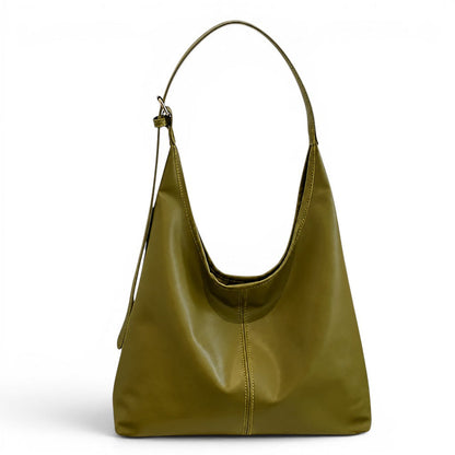 Naely - Bolso Tote Grande de Mujer suave minimalista - Verde - CARMEN VELVET