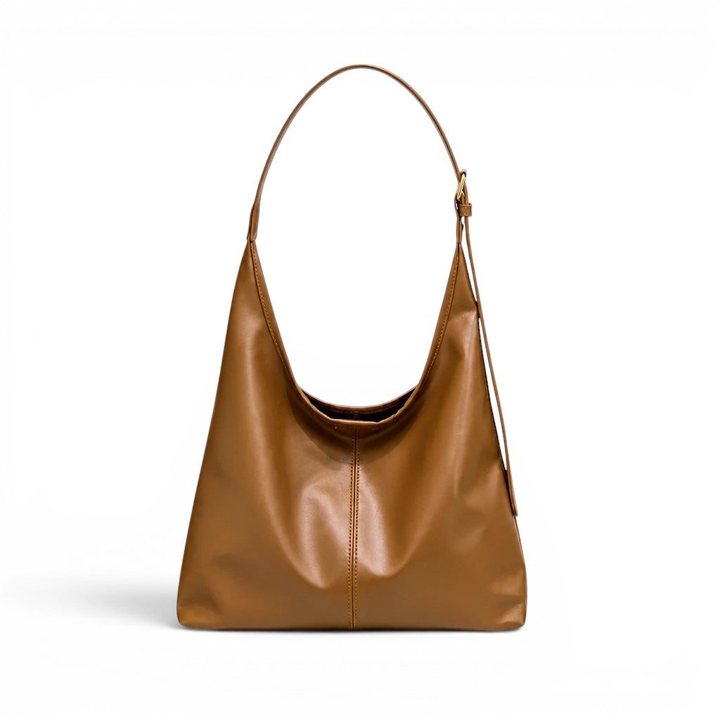 Naely - Bolso Tote Grande de Mujer suave minimalista - Marrón - CARMEN VELVET