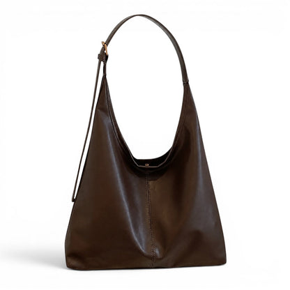 Naely - Bolso Tote Grande de Mujer suave minimalista - Café - CARMEN VELVET