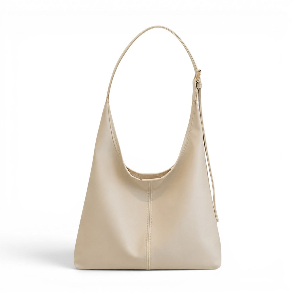 Naely - Bolso Tote Grande de Mujer suave minimalista - Beige - CARMEN VELVET