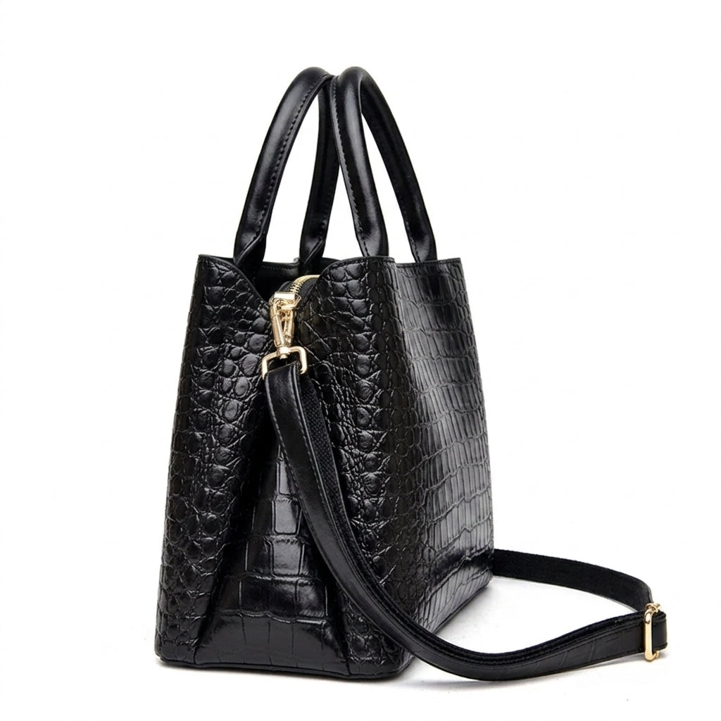 HÉBÉ - Bolso Grande efecto croco con bandolera - CARMEN VELVET