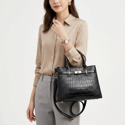 HÉBÉ - Bolso Grande efecto croco con bandolera - CARMEN VELVET