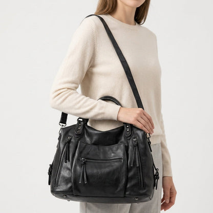 QARYA - Bolso para el Día a Día de cuero multibolsillos - CARMEN VELVET