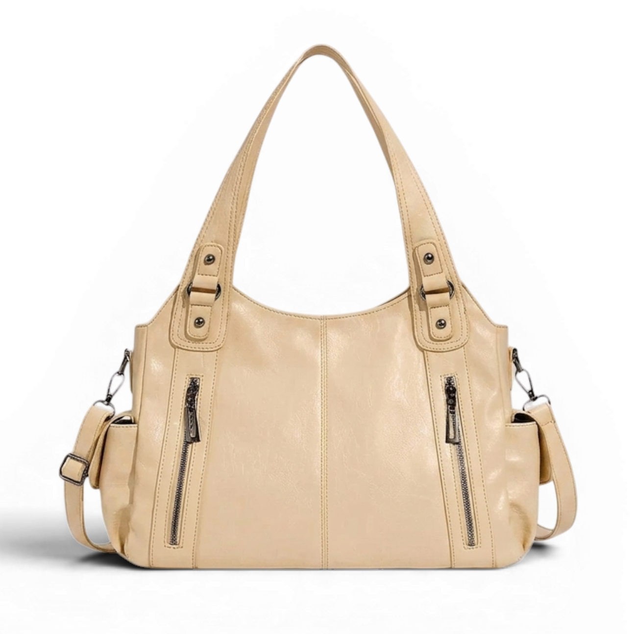 Lilly - Bolso para el Día a Día con cremallera - Beige - CARMEN VELVET
