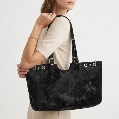 Raven - Bolso Tote Grande de Mujer en ante efecto envejecido - CARMEN VELVET