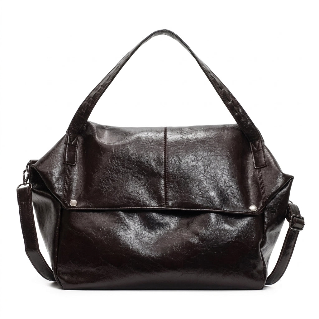 Noa - Bolso para el Día a Día para llevar hombro brillante - Café - CARMEN VELVET
