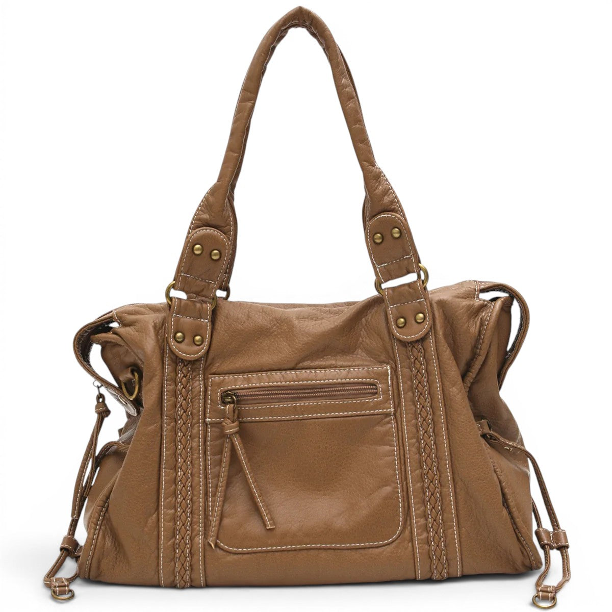 RAQUEL - Bolso Bandolera para el Día a Día en cuero estructurado - Marrón - CARMEN VELVET