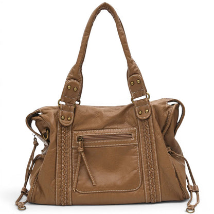 RAQUEL - Bolso Bandolera para el Día a Día en cuero estructurado - Marrón - CARMEN VELVET