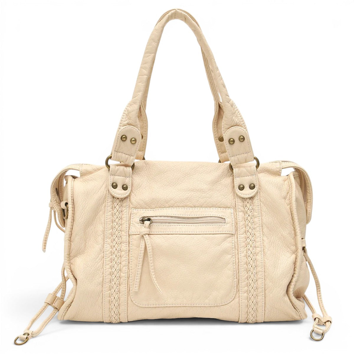 RAQUEL - Bolso Bandolera para el Día a Día en cuero estructurado - Beige - CARMEN VELVET