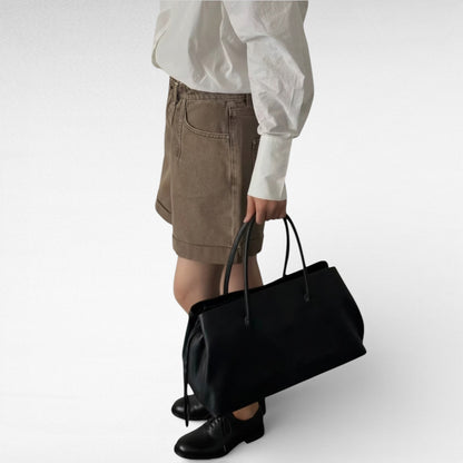 LEATY - Bolso Grande en cuero auténtico - CARMEN VELVET