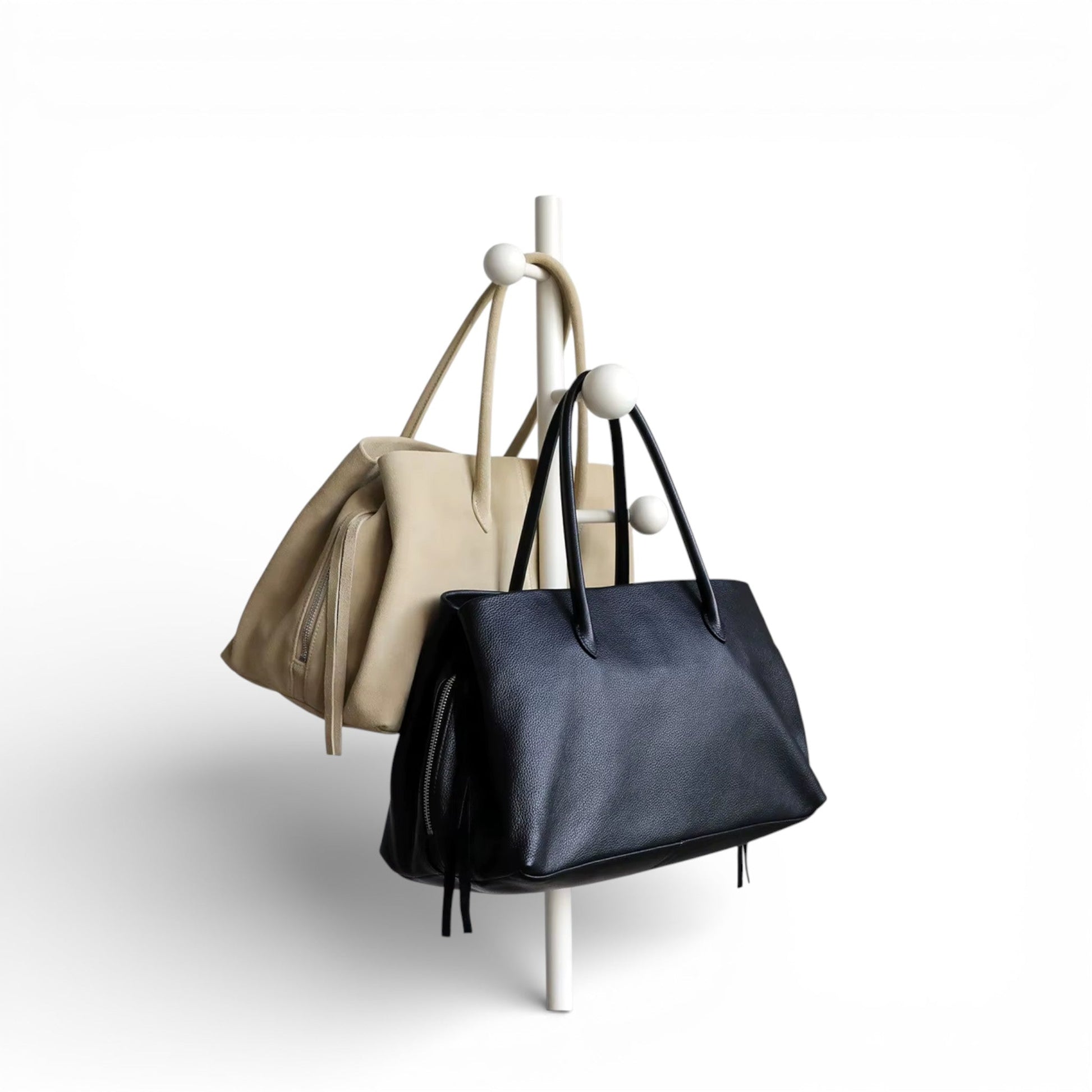 LEATY - Bolso Grande en cuero auténtico - CARMEN VELVET