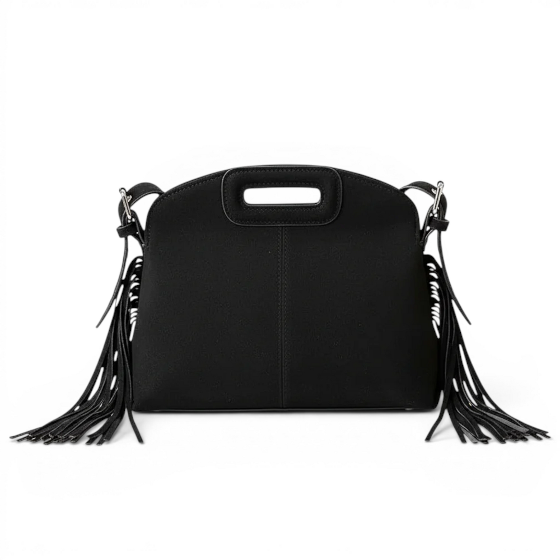 Sélya - Bolso Pequeño de mujer flecos bohemio Chic - Negro - CARMEN VELVET