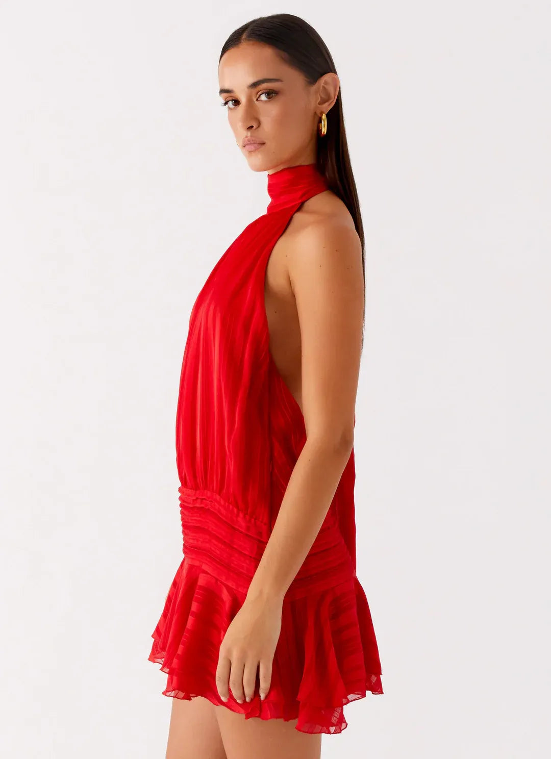 Valeria - Mini vestido de estilo diario con escote halter