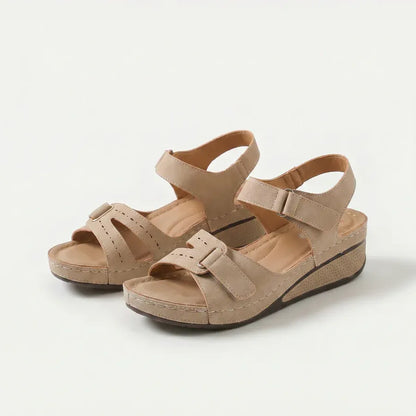 Noa - Sandalias de confort ergonómico con cuña y pisada confortable