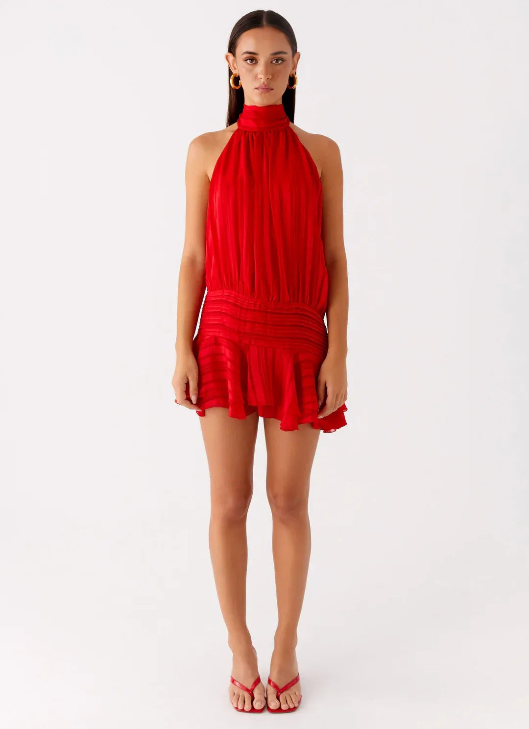 Valeria - Mini vestido de estilo diario con escote halter