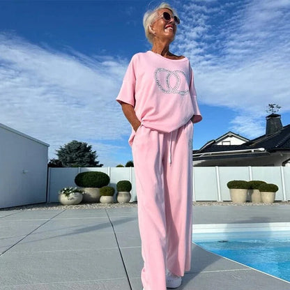 Nora - Conjunto de dos piezas con top y pantalón de corte relajado