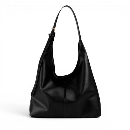 Naely - Bolso Tote Grande de Mujer suave minimalista - Negro - CARMEN VELVET