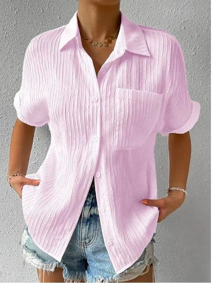 Carla - Blusa de estilo diario suelta con botones