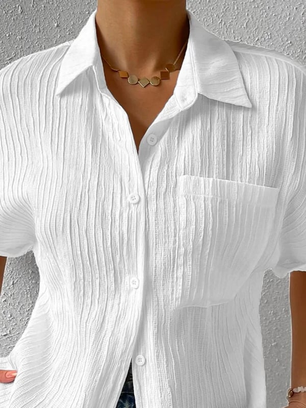 Carla - Blusa de estilo diario suelta con botones