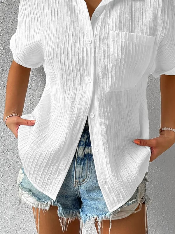 Carla - Blusa de estilo diario suelta con botones